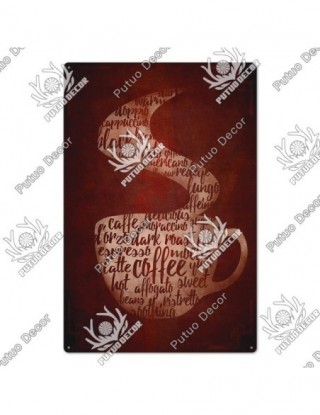 Kawa metalowy znak Vintage...