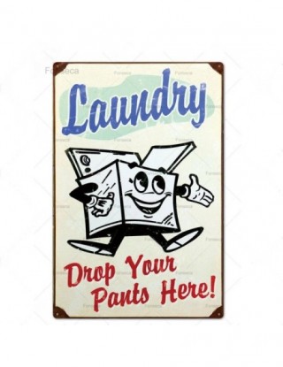Wystrój pralni Vintage znak...
